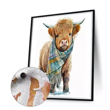 Paint By Numbers Kit On Canvas DIY Oil Art Yak Picture Home Wall Decor40x45cm QD