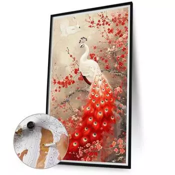 Paint By Numbers Kit On Canvas DIY Oil Art Peacoak Home Wall Decor 40x70cm