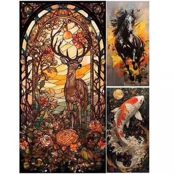 Paint By Numbers Kit On Canvas DIY Oil Art Animal Picture Home Wall Decor # H4337