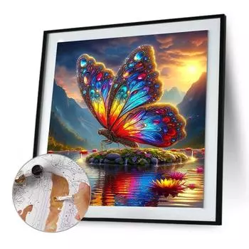 Paint By Numbers Kit On Canvas DIY Oil Art Butterfly Picture Home Decor40x40cm ~