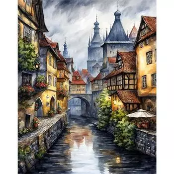Paint By Numbers Kit On Canvas DIY Oil Art City Picture Home Wall Decor UK H4265