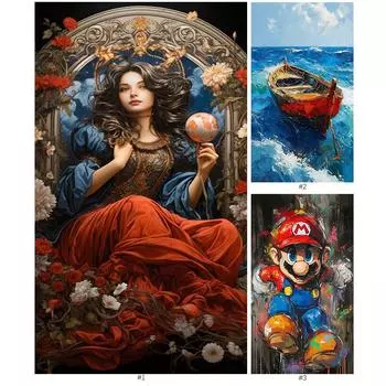 Paint By Numbers Kit On Canvas DIY Oil Art Cartoon Picture Home Wall Decor H4881