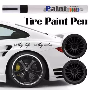 Paint Pen Waterproof Cars Wheel Tire Oily Mark Pen Rubber Marker Pen Tyre Paint Graffiti Marker Paint Dry DIY Auto Quick K3X9