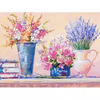 Краска с бриллиантами цветы Алмазная вышивка крестиком Алмазная мозаика ремесленные художественные наборы Настенный декор 20X30CM