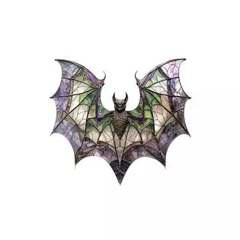 Painted Bats Acrylic Decorative Pendant Halloween Home Garden Decoration Hanging Pendant One Size