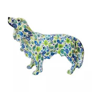 Painted Dog Statue Resin Souvenir Crafts for Home Office Outdoor Garden