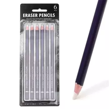 Painting Drawing Pen Eraser Pencils Pen Shape Erasers Sketch Pencils Artist Eraser Pencils 6Pcs