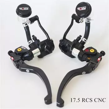 Pair CNC 17.5 RCS Motorcycle Brake Master Cylinder Cable clutch Radial Brake Pump 22mm Universal For Honda Yamaha Kawasaki Suzuki