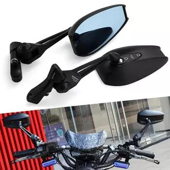 Pair Motorcycle Electric Vehicle Side Mirrors Scooters Accessories Rearview Mirror Side View Mirrors Motorbike for AOSAEX/AOS4 синий