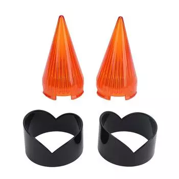 Pair of Deluxe Bikes Turn Signal Light Lens Black Frame Indicator Tail Light Lense Cover Trim for чёрный/жёлтый