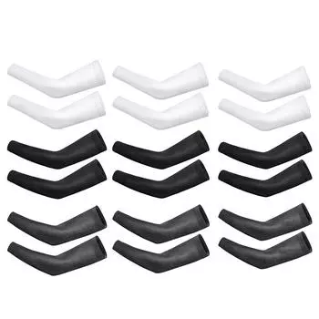 Pair UV Sleeve Sun Cuff Breathable Outdoor Arm Cooling Man Woman Driving White Upgrade L