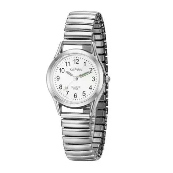 Pair Watch Couple Pair Watch Luminous Analog Display Stylish Elastic Strap Quartz Watch Silver Men s Women s Fashion Accessories Birthday Anniversary