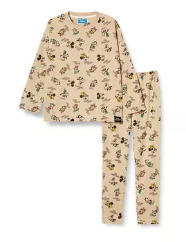 Pajama Set Girls Cardboard Long Sleeve Pajama Top and Bottom Set Room Wear T Suit 15110800130100 Beige 100 [Disney] бежевый