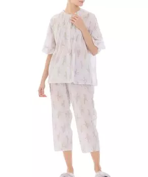 Pajama Set Takashima Chijimi Suzuran Pintuck Pajamas Purple [Narue] Women s фиолетовый