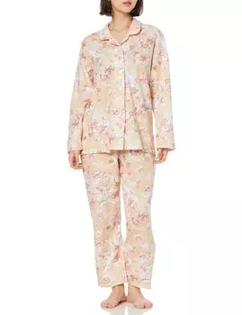 Pajamas WARM PLUS Back Warm Long Sleeve Long Pants Soft Quilt [Gunze] Women s Orange_TG4003