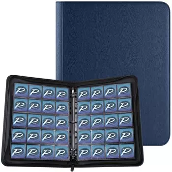 PAKESI Bikkuriman Seal Collection Holder Файл для шоколадных печатей 20 карманов 20 листов 800 Binder Grain Dark (Синий цвет дерева)
