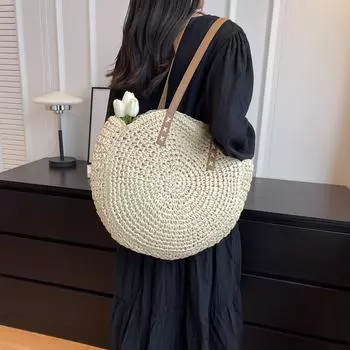 Пакет большой емкости из плетеной вручную травы для пляжного курорта (30cm<Max Length<50cm)