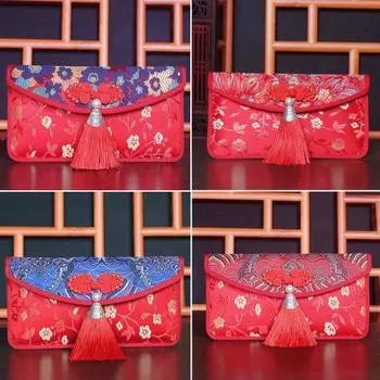 Пакет для денег «Жениться» Дизайн большой емкости Изысканное качество изготовления Вышивка Привлекательный креативный декор Нежный принт Дамасская ткань Конверт для денег G