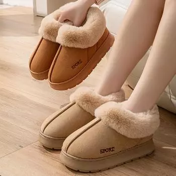 Пакет из искусственного замша и бархата с большим отверстием для волос, мужские и женские пары, толстая подошва, мягкие ботинки, зимние сапоги 36-37 хаки