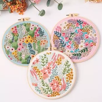 Пакет материалов для вышивки в китайском стиле Ткань для вышивки Наборы для практики рукоделия для начинающих Style 3