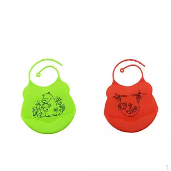 Пакет нагрудников для еды во время еды с зеленым/красным цветом