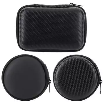 Пакет проводных наушников Противоударные сумки для наушников с сетчатым карманом Защитный чехол pu circular