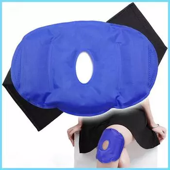 Пакет со льдом для облегчения боли в колене Многоцелевые регулируемые ремни Горячий холодный пакет со льдом Пакет со льдом для колена при травмах Спортивные травмы синий