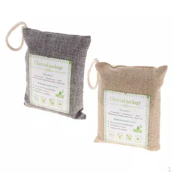 Пакетик для очищающего освежителя с бамбуковым углем, 2 шт., серый