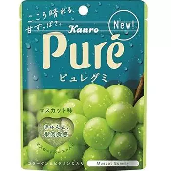 Пакетик Kanro Pure Gummy Muscat 56г12 (62) зелёный