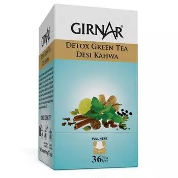 Пакетики зеленого чая Girnar Detox Desi Kahwa - набор из 36 шт. (Пакет из 2), 260 Гм