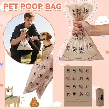 Пакеты для собачьих отходов с ароматом кофе 90 больших пакетов для отходов, очень толстые прочные пакеты для собачьих отходов из смеси кукурузного крахмала, непротекаемые One Size