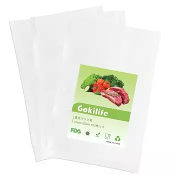 Пакеты для вакуумной упаковки Gokilife 10 x 20 см x 100 штук Пакеты для вакуумной упаковочной машины Рулон вакуумной упаковки Вакуумные виниловые тисненые вакуумные пакеты
