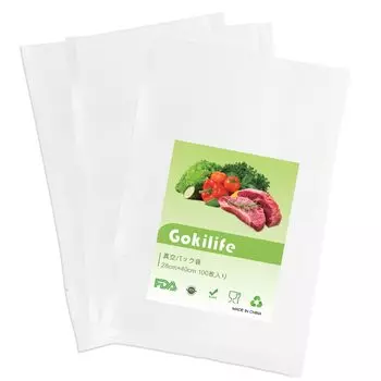 Пакеты для вакуумной упаковки Gokilife 28 x 40 см x 100 штук Пакеты для вакуумной упаковочной машины Рулон вакуумной упаковки Вакуумные виниловые тисненые вакуумные пакеты