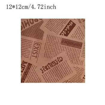 Пакеты из крафт-бумаги Пакеты для булочек с мясом и шлемом Треугольные пакеты Бумажные пакеты для пищевых продуктов Сумки на вынос Пленка для душа Жиронепроницаемые бумажные пакеты 12x12cm100pcs