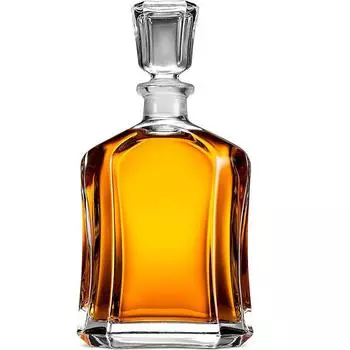 Paksh Capitol Glass Decanter with Airtight Geometric Stopper - Whiskey Decanter for Wine, Bourbon, Brandy, Liquor, Juice 24 oz 24 oz