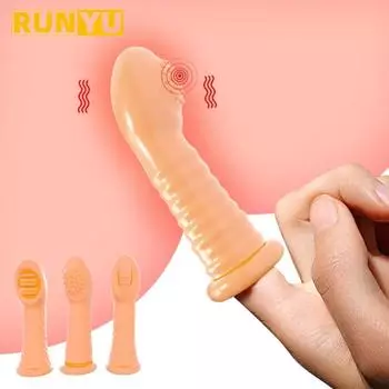 Пальцевые вибраторы, оргазм точки G, клитор, вагинальный массажный стимулятор, мастурбатор, эротический вибрирующий рукав, секс-игрушка для женщин 98x35mm