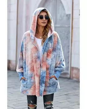 Пальто Azura Exchange Soft Fleece с капюшоном и открытой передней частью L оранжевый