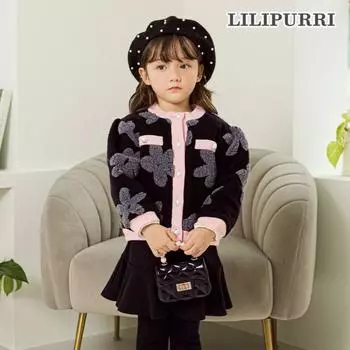Пальто-букле Lilypuri Flower, черное Black/130
