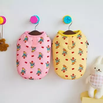 Пальто цвета мороженого для домашних животных, подходит для маленьких собак и кошек, чтобы носить осенью и зимой, теплый и удобный жилет с принтом медведя S