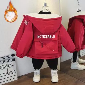 Пальто для девочек, толстое, осенне-зимнее, повседневное, красивое, с капюшоном, стеганое, детское, модное пальто для мальчиков 90