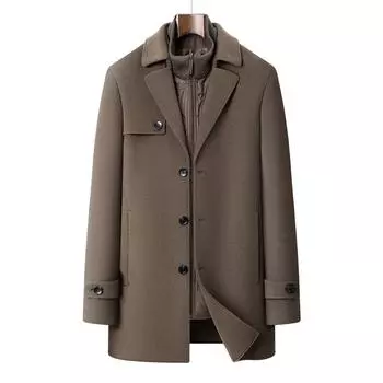 Пальто для людей среднего и пожилого возраста. Новые теплые шерстяные пальто для мужчин на осень и зиму. M