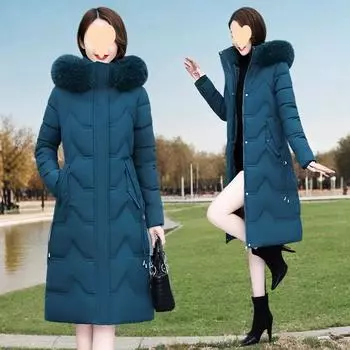 Пальто для мам, стеганая куртка, зимняя, новая, для среднего и пожилого возраста, длинная, с подкладкой на коленях, женская, большого размера, утолщенная, теплая, пуховая куртка 7XL (180-97.5 kg)