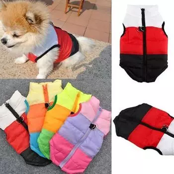 Пальто для собак и кошек, теплый лоскутный жилет, куртка, одежда для домашних животных, зимняя одежда, костюм для щенка L небесно-голубой