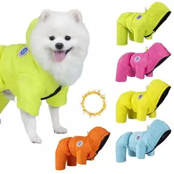 Пальто для собак, зимний теплый комбинезон для собак, водонепроницаемая одежда для домашних животных для маленьких и средних собак, куртка для французского бульдога, чихуахуа, костюмы йоркширского пуделя, наряды S бирюзовый