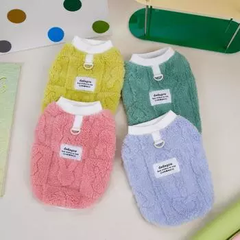 Пальто для собак Зимняя теплая одежда для собак мелких пород кошек флисовый утепленный свитер для щенков французский бульдог чихуахуа плюшевая куртка для йорка S зелёный