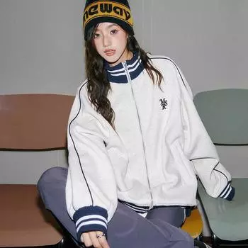 Пальто для женщин из хлопка и плюша, осень-зима, утолщенный флисовый свитшот, свободного покроя, куртка на молнии M белый