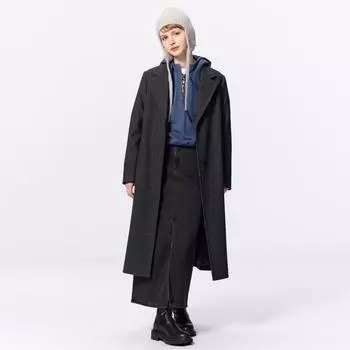 Пальто Gu By Uniqlo Cozy MelTon Tailored, стандартная длина 108,0–115,0 см 08 DARK GRAY/S