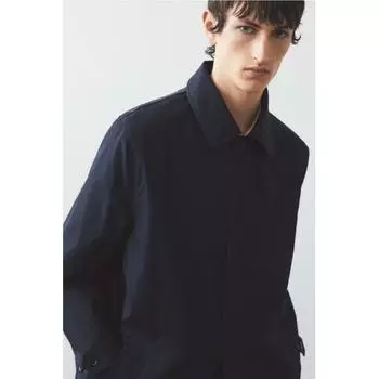 Пальто HM Car Regular Fit, темно-синее XS