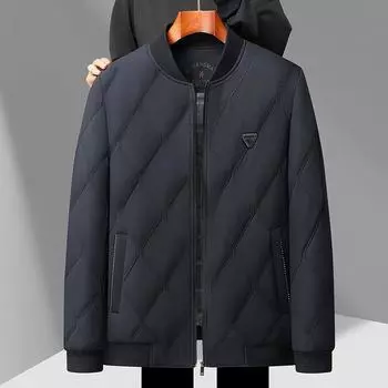 Пальто из хлопка и шелка Mulberry с бейсбольным воротником, осенне-зимнее, новое мужское короткое легкое повседневное хлопковое пальто для молодежи и мужчин среднего возраста, хлопковое пальто M