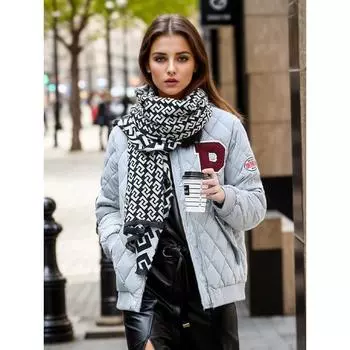 Пальто из хлопка с буквой P в стиле ретро, новое короткое пальто, осенне-зимняя свободная бейсбольная форма в студенческом стиле, женская куртка XL серый